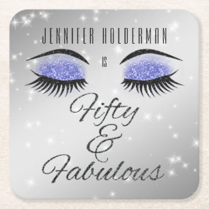 Carré Fabuleux 50 Black Periwinkle Glam Dessous de verre