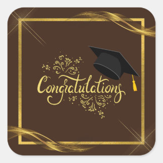 Carré Félicitations Sticker Graduate
