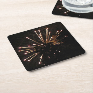 Carré Fireworks 5 dessous de verre en papier