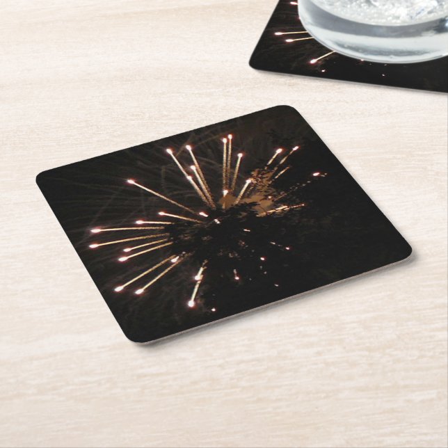 Carré Fireworks 5 dessous de verre en papier (Incliné)