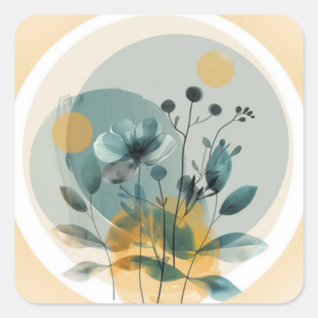 Carré Fleur avec Sticker tactile doux (Devant)