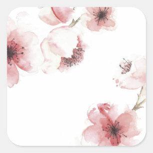 Carré Fleur de cerise simple mais élégante   Sticker