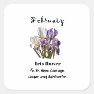 Carré Fleur de naissance de février Sticker Iris