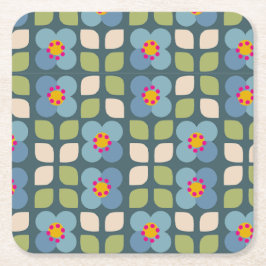 Carré FLORA BLUSH - Dessous de Verre Fleuris Modernes