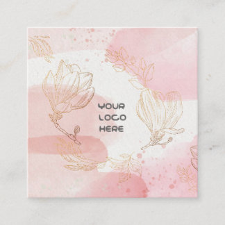 Carré Floriste Aquarelle or Carte de visite