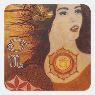 Carré Flux sensuel : Sticker de déesse Sacral Chakra