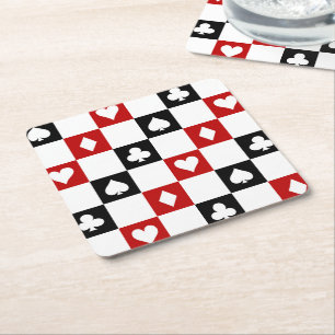 Carré Fun Poker ensemble motif dessous de verre