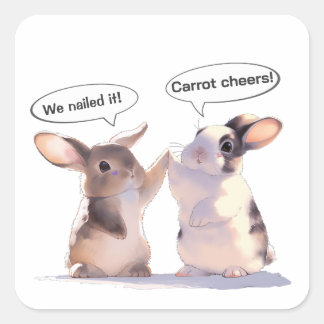 Carré Funny Bunny sticker –Is someone watching