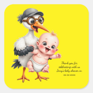 Carré Funny sticker baby shower adjustable 