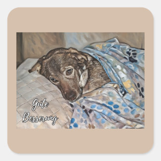 Carré Get Well Soon in German Sticker