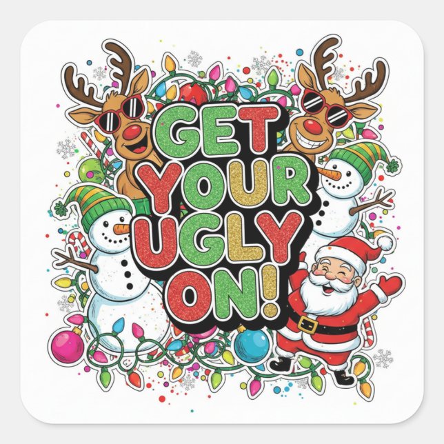 Carré Get Your Ugly On Sticker (Devant)