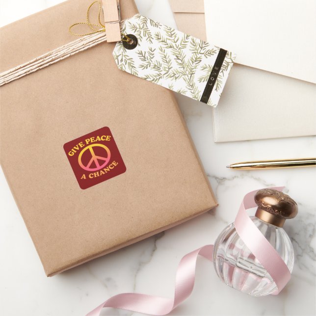 Carré 'Give Peace a Chance' Sticker (Cadeaux)