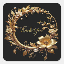 Golden Floral Ornate Frame Sticker
