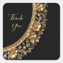 Golden Ornate Fram Sticker