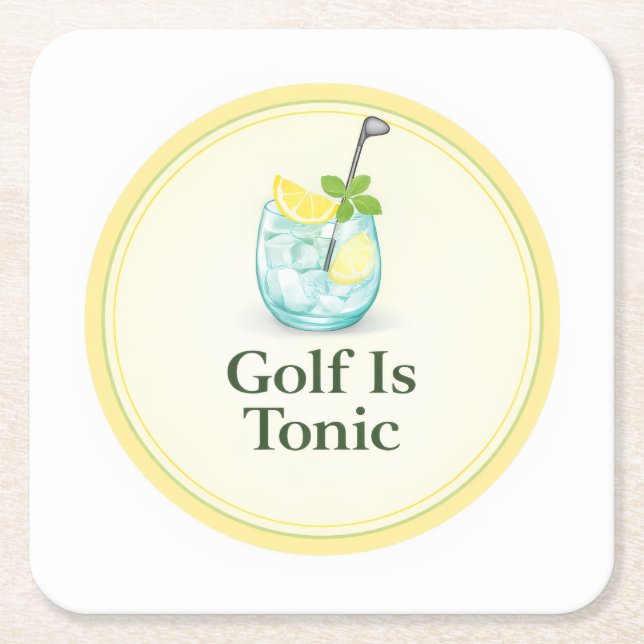Carré Golf Is Tonic | Golf Drinkware Dessous de Verre (Devant)