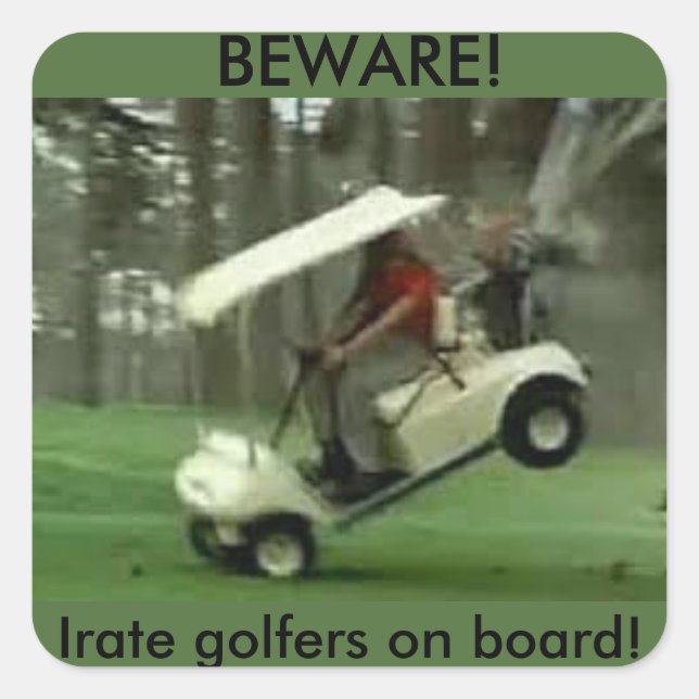 Carré Golf Panier Irate golfers sticker (Devant)
