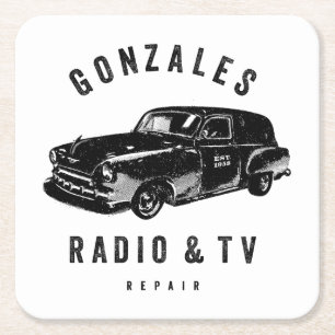 Carré Gonzales Radio & TV Dessous de verre papier