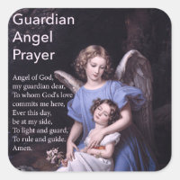 Guardian Ange prière avec Sticker fille