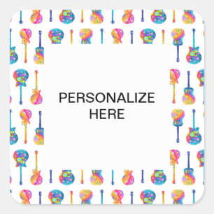 Carré GUITARS STICKER personnalisable