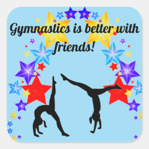 Carré Gymnastique est mieux avec des amis Blue Sticker