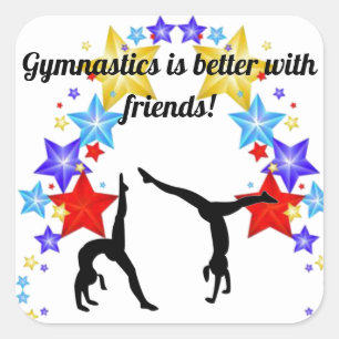 Carré Gymnastique est mieux avec des amis Sticker