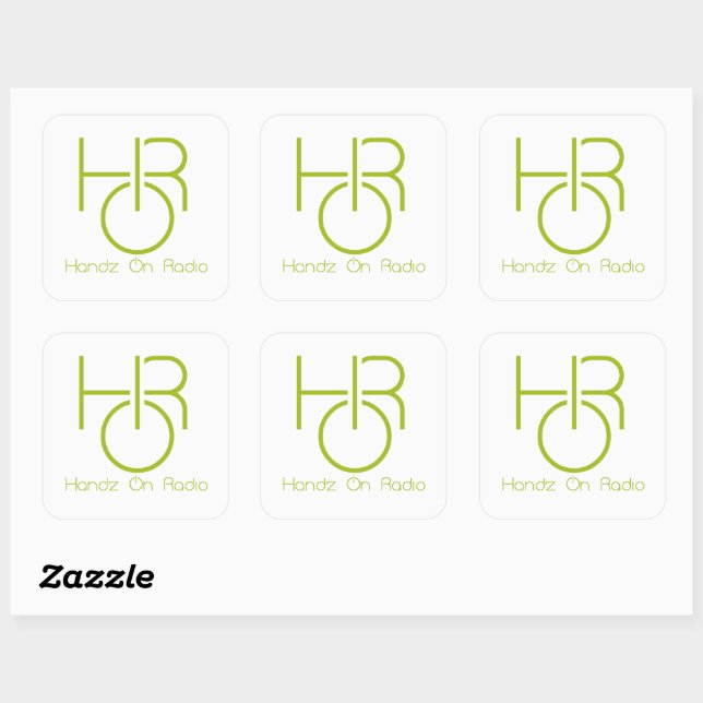 Carré Handz On Radio Green Sticker avec logo (Feuille)