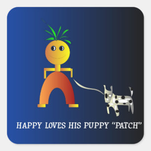 Carré Happy and Patch> Sticker pour enfants.