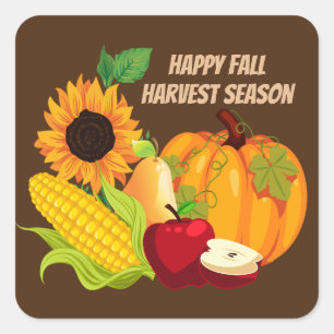 Carré Happy Fall Harvest Season sticker