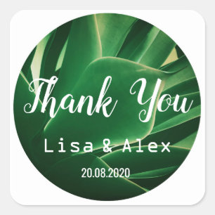 Carré Happy Green Plante Mariage Sticker