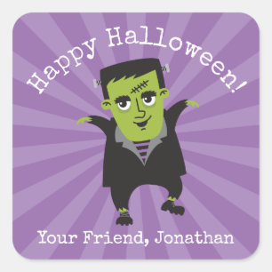 Carré Happy Halloween Frankenstein Sticker