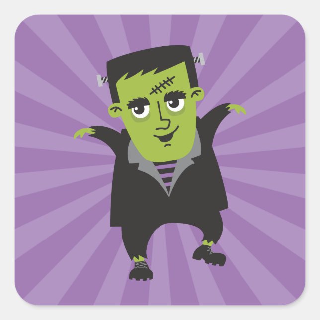 Carré Happy Halloween Frankenstein Sticker (Devant)