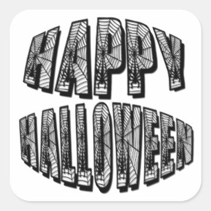 Carré Happy Halloween Spiders & Spider Web Sticker