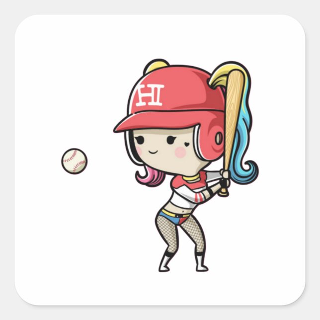 Carré Harley Quinn - Baseball - Sticker (Devant)