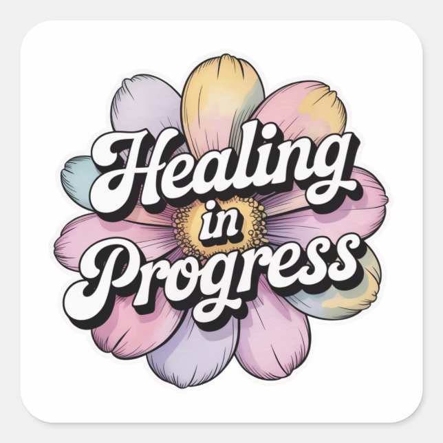 Carré Healing in Progress Gentle Reminder Sticker (Devant)
