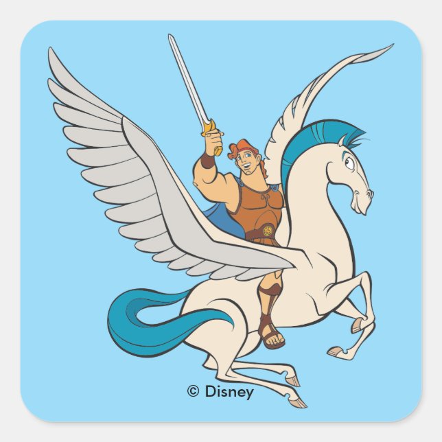 Carré Hercules Riding Pegasus Square Sticker (Devant)