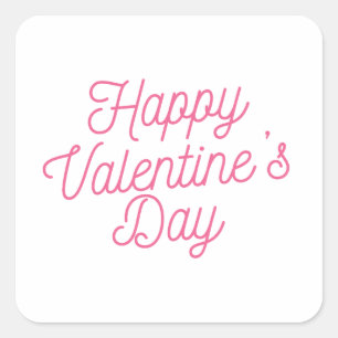 Carré Heureuse Sainte-Valentin rose   Sticker