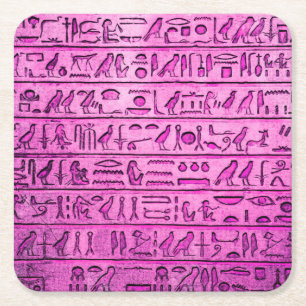 Carré Hiéroglyphes égyptiens anciens Dessous de verre de