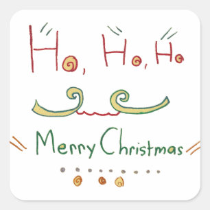 Carré HO HO Joyeux Sticker de Noël