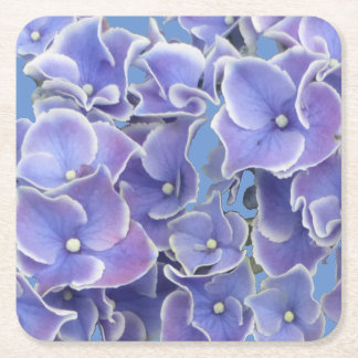 Carré Hydrangée bleue avec Dessous de verre de papier fr