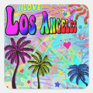 Carré I LOVE Los Angeles Vivid Romance Sticker