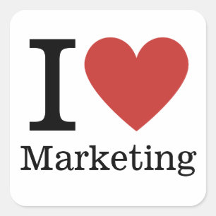 Carré I ❤️ Love Marketing - Service Marketing - STICKER