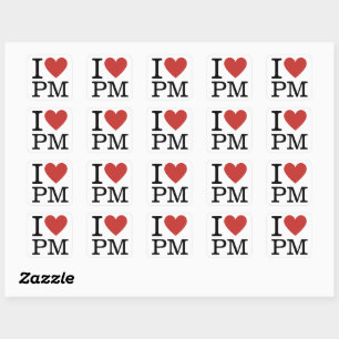 Carré I ❤️ Love PM - Project Management STICKER