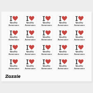 Carré I ❤️ Love Quality Assurance STICKER