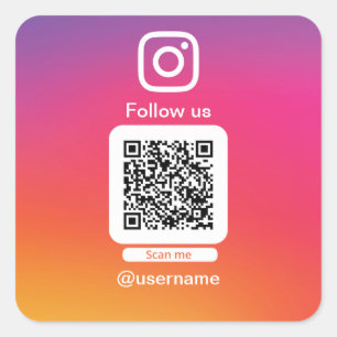 Carré Instagram QR code sticker square
