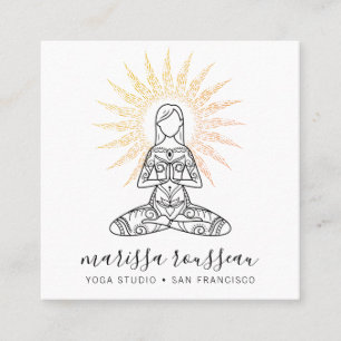 Carré Instructeur de Yoga Lotus Pose Carte de visite