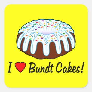 Carré J'adore Bundt Sticker de gâteau