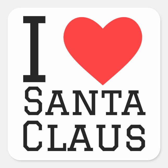 Carré J'adore Sticker du Père Noël (Devant)