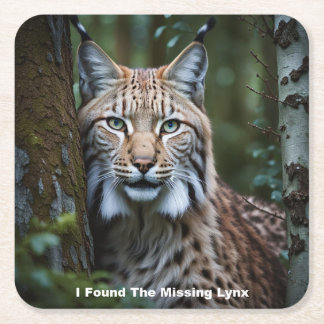Carré J'Ai Trouvé Les Dessous de verre Lynx Manquants