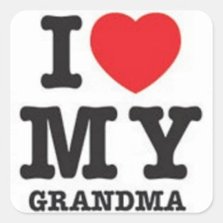 Carré J'Aime Mon Sticker Grand-Mère