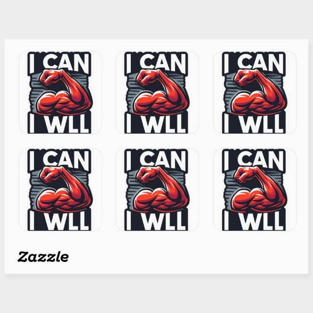 Carré JE PEUX Sticker (Feuille)